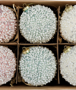 4531 GLASS BALLS PEARLS S/6
